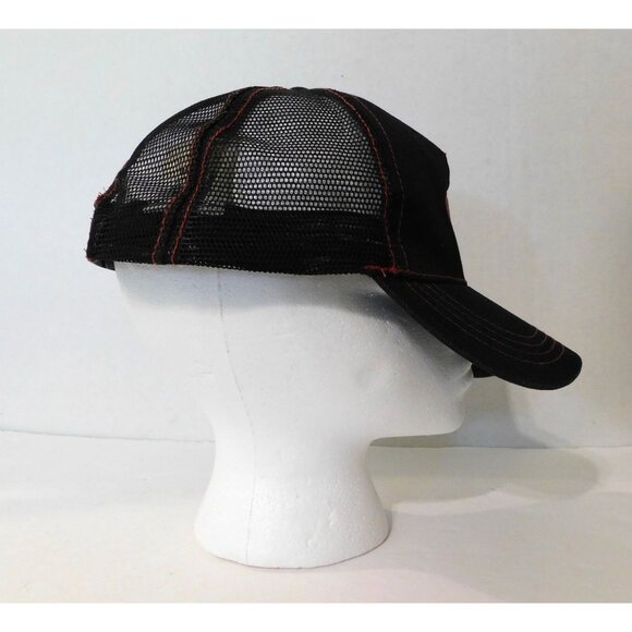 Peterbilt Denim Ball Cap Mens Dark Blue Red Stitching Adj Snap Back Trucker Hat - Picture 5 of 8